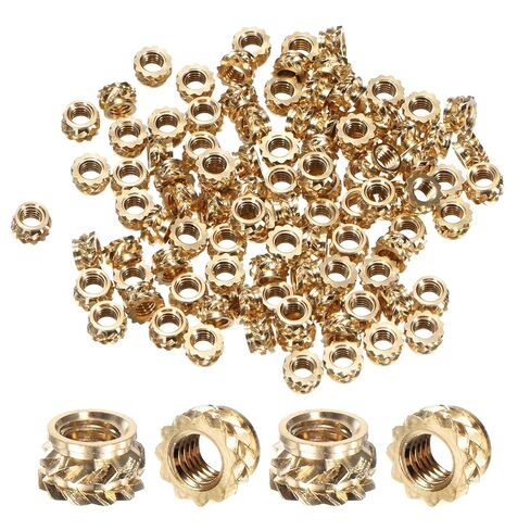 M METERXITY 150-Pack Threaded Inserts, M2 x 3mm x 3mm Brass Female Knurled Metric Nuts Brass Heat Set Insert Embedment Nuts for Plastic/DIY 3D Printing Components in Kuwait