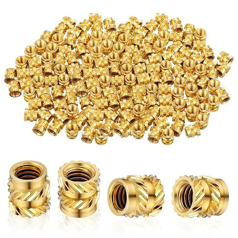 M3 Threaded Insert, M3 Heat Set Inserts, M3xD5xL4 Threaded Inserts for 3D Printing Components and Plastic Parts, Brass Metric Knurled Nuts, 100 Pieces in Kuwait