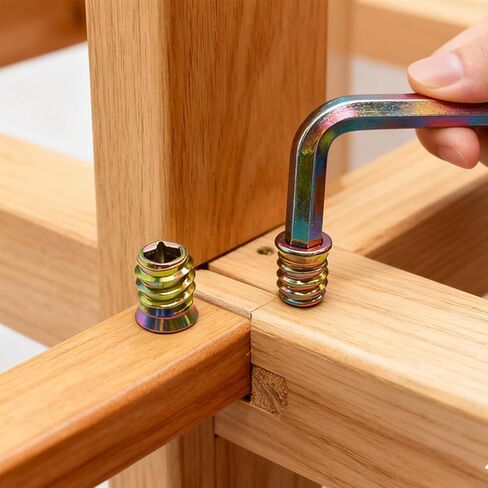 15 قطعة 3/8-16x20 مللي متر إدراجات مترابطة مع مفتاح ربط سداسي لإدراج صامولة الخشب، برغي أثاث خشبي، موصل قفل الترباس in Kuwait