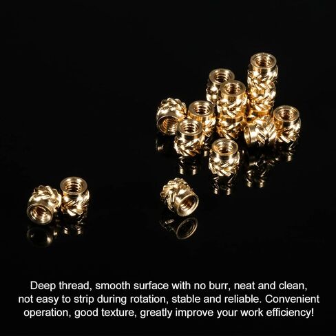 100pcs 3D Printing Brass Nuts, M2 Threaded Insert, Knurled Brass Nuts, Female Thread Knurled Heat Embedment Nut for 3D Printing Parts Loptop Automotive Plastic Shell (M2x3x3.5mm) in Kuwait