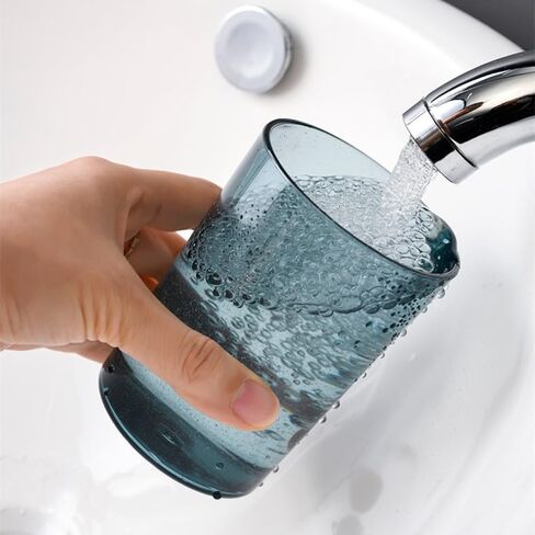 Transparent Gray Plastic Toothbrush Cup, Unbreakable Clear Bathroom Tumbler, Lightweight Reusable Mouthwash Cup for Bathroom Vanity, Travel, Dorm, Hotel, Multi-Purpose Makeup Brush Storage Cup in Kuwait