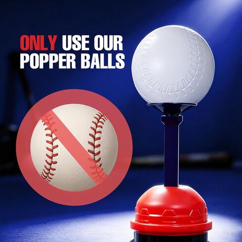 RedSwing Baseball Tee Popper – Pop-Up Baseball Trainer for Beginners, Self-Pitching Hitting Tee with Bat & 3 Balls, Portable Automatic Ball Launcher for Backyard Batting Practice in Kuwait