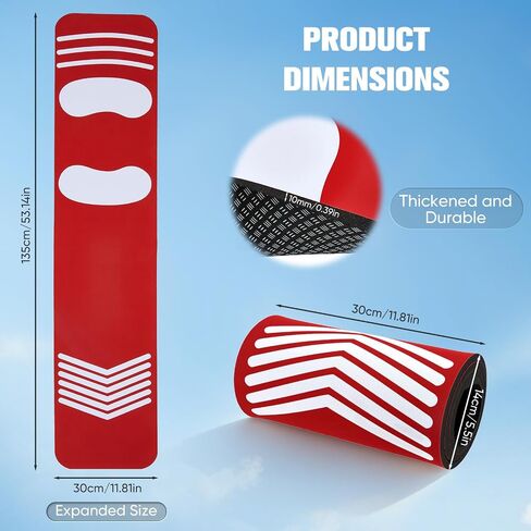 Softball Pitching Mat for Youth, Portable Non-Slip Baseball Practice Mat with Footprint Guide, 54'' x 12'' Pitching Trainer, Batting Mat for Indoor Outdoor Use - Baseball & Softball Training Equipment in Kuwait
