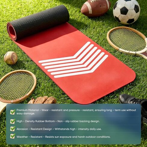 Softball Pitching Mat for Youth, Portable Non-Slip Baseball Practice Mat with Footprint Guide, 54'' x 12'' Pitching Trainer, Batting Mat for Indoor Outdoor Use - Baseball & Softball Training Equipment in Kuwait