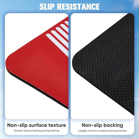 Softball Pitching Mat for Youth, Portable Non-Slip Baseball Practice Mat with Footprint Guide, 54'' x 12'' Pitching Trainer, Batting Mat for Indoor Outdoor Use - Baseball & Softball Training Equipment in Kuwait
