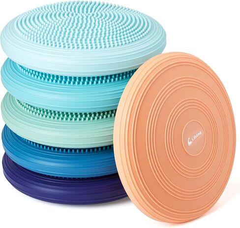Libima 6 Pcs Inflated Wiggle Seat for Sensory Kid 13 Inches Multipack Wobble Cushion Balance Disc Flexible Seating Wobble Chair for Classroom Office Student Staff Chair Seat Pet Cushion in Kuwait