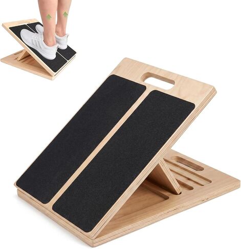 Slant Board for Calf Stretching, Portable Wooden Slant Board with 5 Adjustable Angles, Non-Slip 300lb Weight for Squats, Calf Muscles, Knees, Heel, Ankle, for Home, Gym, Office in Kuwait