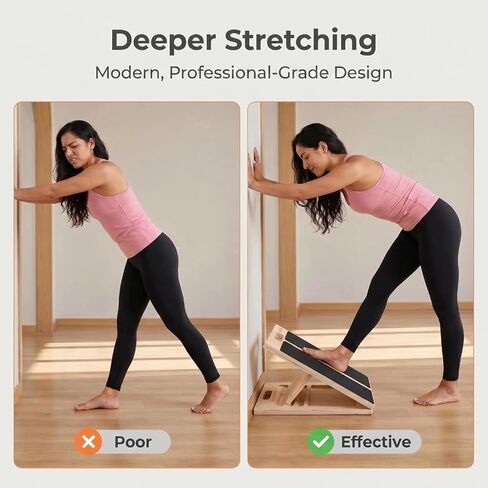 Slant Board for Calf Stretching, Portable Wooden Slant Board with 5 Adjustable Angles, Non-Slip 300lb Weight for Squats, Calf Muscles, Knees, Heel, Ankle, for Home, Gym, Office in Kuwait