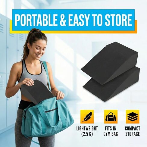 Slant Board for Heel Elevated Squat Weightlifting Calf Stretcher Slant Board for Mobility Balance and Strength Performance Pack of 2 in Kuwait