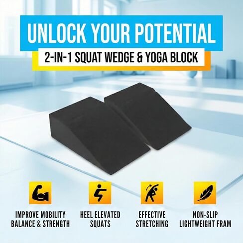 Slant Board for Heel Elevated Squat Weightlifting Calf Stretcher Slant Board for Mobility Balance and Strength Performance Pack of 2 in Kuwait