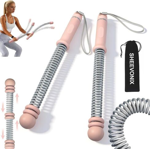 Adjustable Ropeless Battle Ropes for Home Gym, Heavy Duty Cordless Battle Rope 2-Pack with Non-Slip Spiral Handles, Weighted Ropeless Battle Ropes for Strength Training, HIIT Workout for Women & Men in Kuwait
