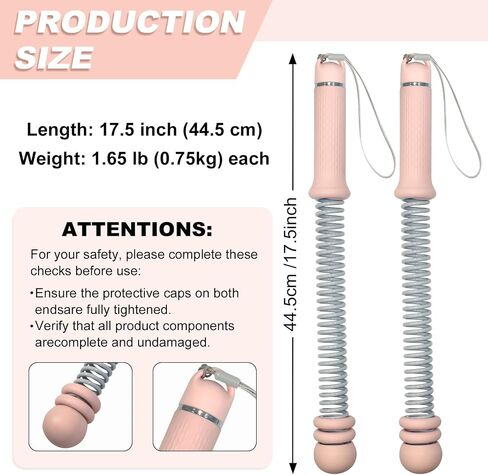 Adjustable Ropeless Battle Ropes for Home Gym, Heavy Duty Cordless Battle Rope 2-Pack with Non-Slip Spiral Handles, Weighted Ropeless Battle Ropes for Strength Training, HIIT Workout for Women & Men in Kuwait