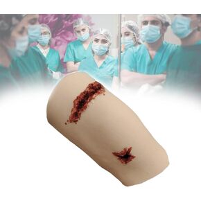 Silicone Wound Packing Trainer Model with 2 Simulated Wounds, Reusable Wound Training Model, Soft Yet Resilient Material, for Emergency Care, Military Trauma Training in Kuwait
