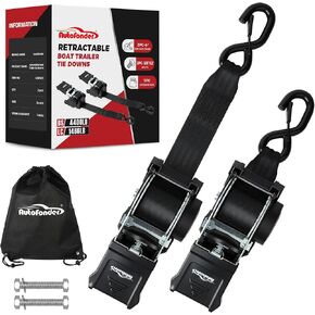 Retractable Boat Tie Down Straps-2" x 6ft Heavy Duty Transom Strap,Trailer Bolt-On Mount Ratchet Straps for Boat,Jet Ski-4,400lbs Break Strength - Includes 3/8" bolts & Storage Bag (2-Pack) in Saudi Arabia
