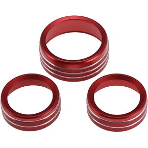 3 Pcs Air Conditioning Control Knob Round Knob Decorative Ring Control Switch Knob Button Cover Trim Ring for Dodge Charger 2011+ Aluminum Alloy Black in Kuwait