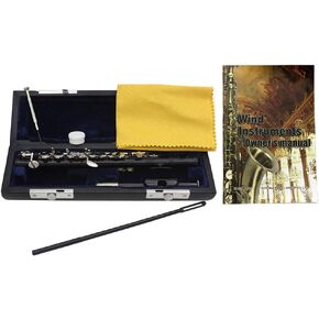 16 Key of C Piccolo, with Hard Case, Cleaning Rod, Cloth, Guarantee Sound, Piccolo Instrument for Beginners Student in Kuwait