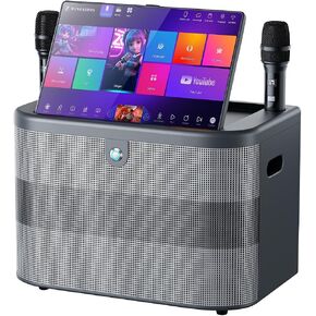 Smart Karaoke Machine with Lyrics Display, 15.6 Inch Touch Screen, Dual Bluetooth Wireless Microphones, Up to 400W Deep Bass Powerful Speaker, Karaoke Machine for Adults, Kids and Singers (Large) in Kuwait
