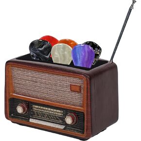 Vintage Radio Style Guitar Pick Display Stand, Resin Guitar Pick Holder for Desk, Unique Music-Themed Decor and Gift for Guitarists, Musicians, & Music Lovers in Saudi Arabia