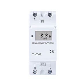 Type Din Rail 2 Wire Weekly 7 Days Programmable Digital TIME Switch Relay Timer Control AC 220V 230V 12V 24V 48V 16A 30A(220V) in Kuwait