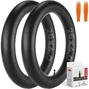 2-Pack 26x4.0, 20x4.0 Fat Bike Inner Tubes with 2 Tire Levers, Standard Butyl Rubber Bicycle Tubes, Schrader Valve Ideal for Fat Tire Electric Bikes in Kuwait