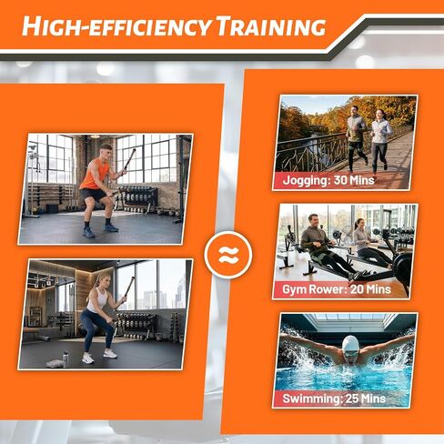 حبال معركة مرجحة بدون حبال لصالة الألعاب الرياضية المنزلية، معدات تمرين لاسلكية محمولة لـ HIIT، القوة، حرق السعرات الحرارية العالية وتمارين القلب منخفضة التأثير للرجال والنساء، مع حقيبة تخزين ودليل التمرين in Kuwait