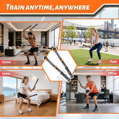 حبال معركة مرجحة بدون حبال لصالة الألعاب الرياضية المنزلية، معدات تمرين لاسلكية محمولة لـ HIIT، القوة، حرق السعرات الحرارية العالية وتمارين القلب منخفضة التأثير للرجال والنساء، مع حقيبة تخزين ودليل التمرين in Kuwait