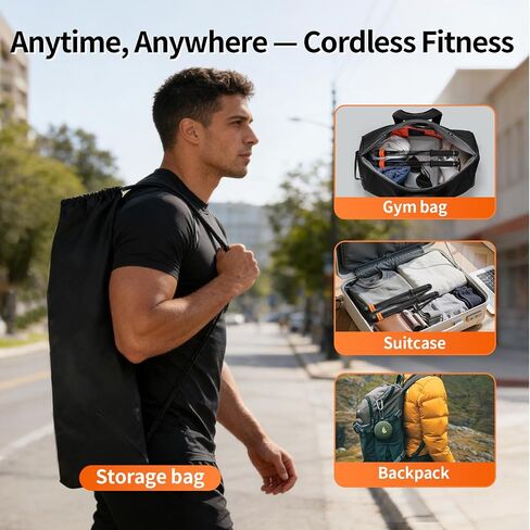 Ropeless Battle Rope, Portable Adjustable Strength Training for Home Gym | Quiet Apartment Friendly, Upgraded Cordless Heavy-Duty Weighted, Full Body HIIT Workout with Storage Bag for Men and Women in Kuwait