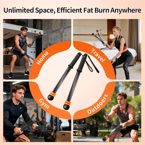 Ropeless Battle Rope, Portable Adjustable Strength Training for Home Gym | Quiet Apartment Friendly, Upgraded Cordless Heavy-Duty Weighted, Full Body HIIT Workout with Storage Bag for Men and Women in Kuwait