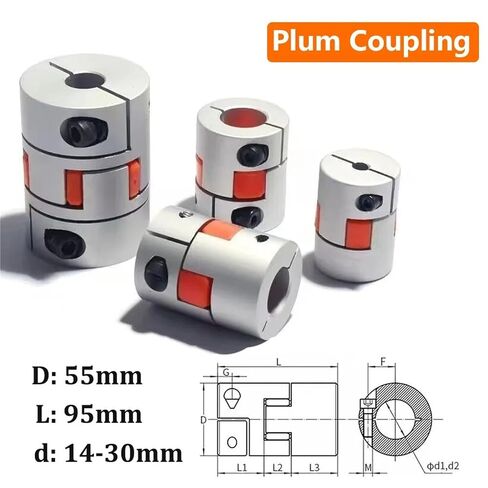 D55L95 Flexible Clamp Coupler Shaft Size Jaw Coupling 14/15/16/17/18mm-30mm Couples 1Pcs(20x25mm) in Saudi Arabia