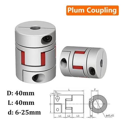 Flexible Clamp Coupler D40 L40 Shaft 3 Jaw Coupling 6mm-25mm D40L40 1Pcs(16x20) in Saudi Arabia