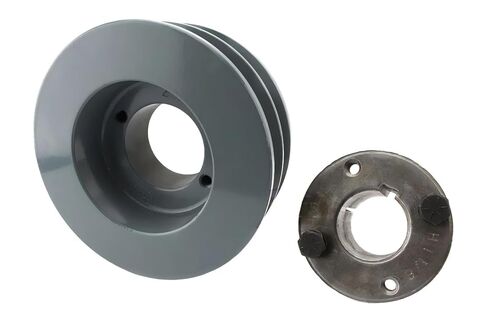 2BK47H/H1-1/8 Compressor 4.5" Dual Groove Pulley - for Masterdrive Air Compressor Power Transmission Part - Cast Iron Belt B Section 5L Pulley w/ 1-1/8" Sheave Bushing - Gray Cast Iron Solid Steel in Saudi Arabia