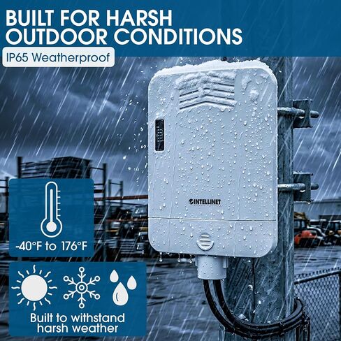 Intellinet Outdoor Weatherproof 5 Port Gigabit Switch with Poe Passthrough – 85W Poe Power Budget, 30W per Port, IP65 Dust & Water Proof, Poe+ Extender Function – 3 Yr Mfg Warranty – 509220 in Saudi Arabia