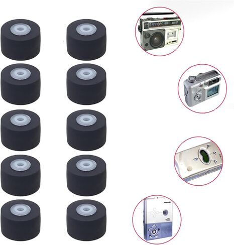 10-Pack Cassette Deck Pinch Roller 10mm Tape Recorder Pressure Belt Pulley Wheel Rubber Playback Component Repair Part in Saudi Arabia