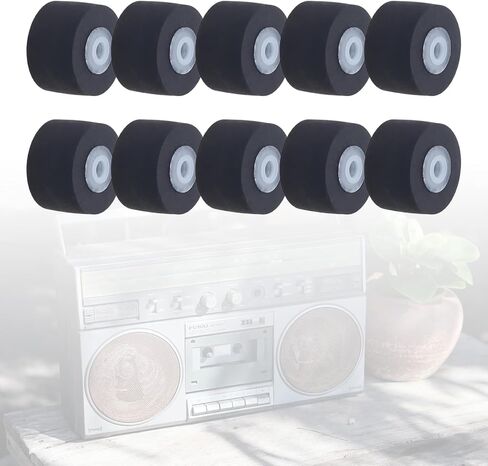 10-Pack Cassette Deck Pinch Roller 10mm Tape Recorder Pressure Belt Pulley Wheel Rubber Playback Component Repair Part in Saudi Arabia