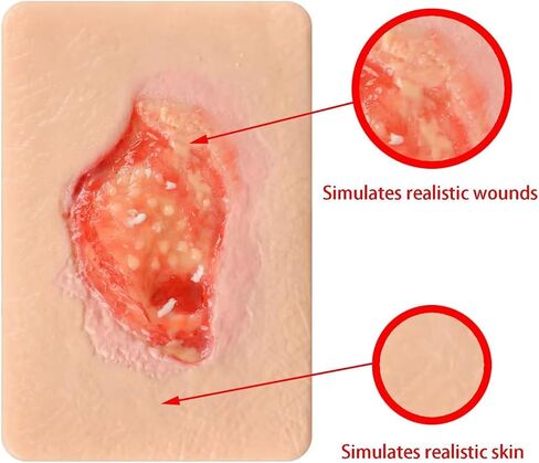 Unhealthy Granulation Wound Simulation Model, Silicone Wound Packing Trainer, Realistic Necrotic Care Training Pad, for Nursing Students Medical Education Teaching in Kuwait