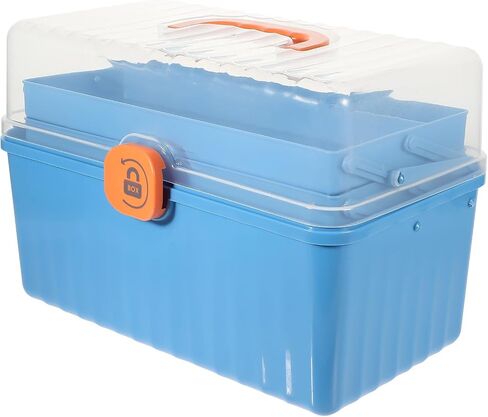 PartyKindom Emergency Kit Box Large Capacity Multi-Layer Medicine Box with Handle Portable Sturdy Medicine Case for Family and Outdoor Use Plastic Organizer in Kuwait