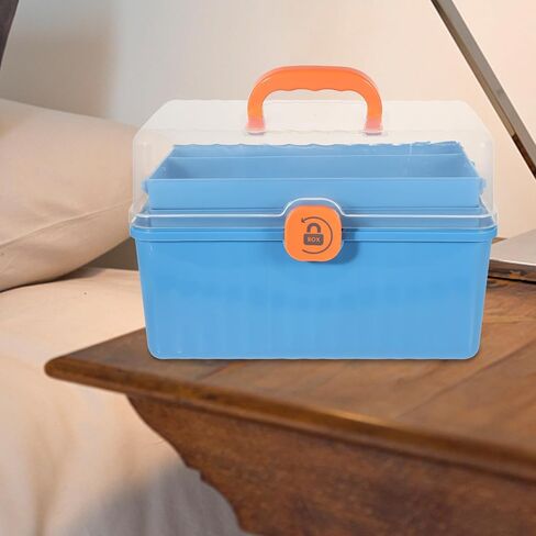 PartyKindom Emergency Kit Box Large Capacity Multi-Layer Medicine Box with Handle Portable Sturdy Medicine Case for Family and Outdoor Use Plastic Organizer in Kuwait