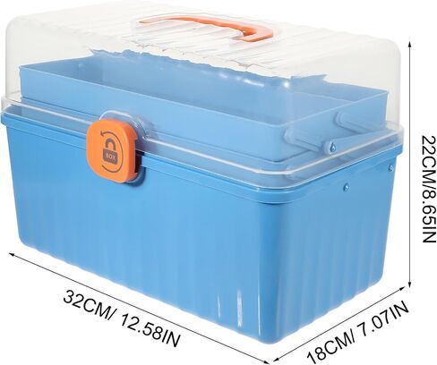 PartyKindom Emergency Kit Box Large Capacity Multi-Layer Medicine Box with Handle Portable Sturdy Medicine Case for Family and Outdoor Use Plastic Organizer in Kuwait