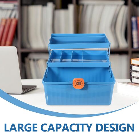 PartyKindom Emergency Kit Box Large Capacity Multi-Layer Medicine Box with Handle Portable Sturdy Medicine Case for Family and Outdoor Use Plastic Organizer in Kuwait