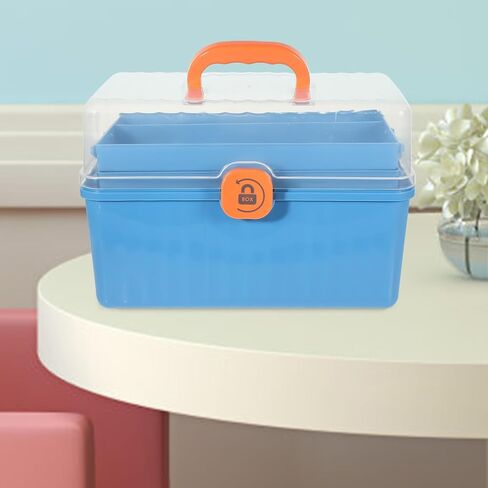 PartyKindom Emergency Kit Box Large Capacity Multi-Layer Medicine Box with Handle Portable Sturdy Medicine Case for Family and Outdoor Use Plastic Organizer in Kuwait