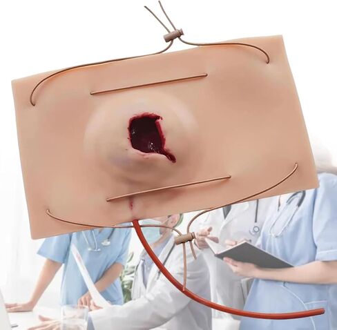 Stop The Bleed Training Kit, Wearable Silicone Bleeding Trauma Wound Model, Highly Simulates The Wound On The Thigh/Arm and Bleeding Scene, for EMT Paramedic Medical Staff First Aid Practice in Kuwait
