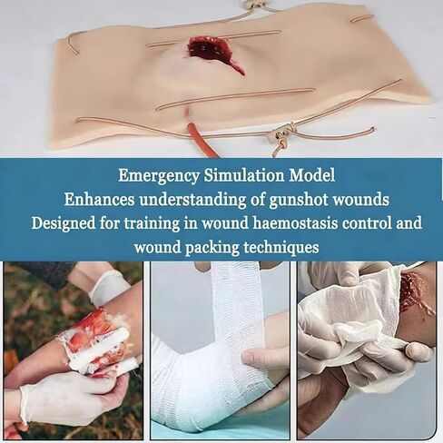 Stop The Bleed Training Kit, Wearable Silicone Bleeding Trauma Wound Model, Highly Simulates The Wound On The Thigh/Arm and Bleeding Scene, for EMT Paramedic Medical Staff First Aid Practice in Kuwait