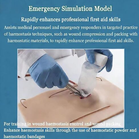 Stop The Bleed Training Kit, Wearable Silicone Bleeding Trauma Wound Model, Highly Simulates The Wound On The Thigh/Arm and Bleeding Scene, for EMT Paramedic Medical Staff First Aid Practice in Kuwait