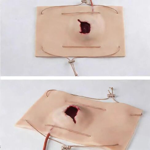 Stop The Bleed Training Kit, Wearable Silicone Bleeding Trauma Wound Model, Highly Simulates The Wound On The Thigh/Arm and Bleeding Scene, for EMT Paramedic Medical Staff First Aid Practice in Kuwait