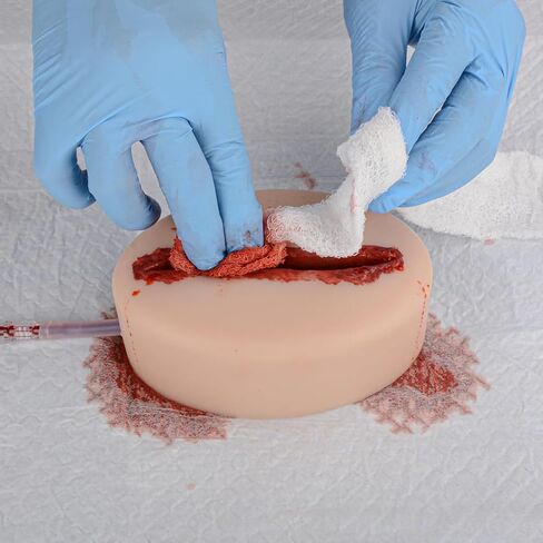 Reusable Silicone Thigh Wound Packing Trainer, Stop The Bleed Bleeding Control Simulator with Laceration Trauma Wound, First Aid Training Model for Military, Medical School and EMT Training in Kuwait