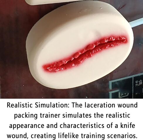 Reusable Silicone Thigh Wound Packing Trainer, Stop The Bleed Bleeding Control Simulator with Laceration Trauma Wound, First Aid Training Model for Military, Medical School and EMT Training in Kuwait