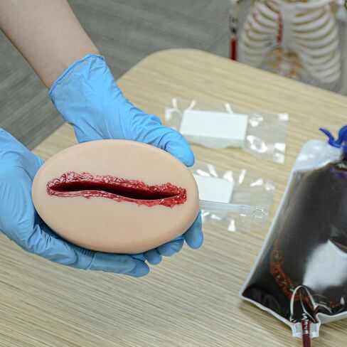 Reusable Silicone Thigh Wound Packing Trainer, Stop The Bleed Bleeding Control Simulator with Laceration Trauma Wound, First Aid Training Model for Military, Medical School and EMT Training in Kuwait
