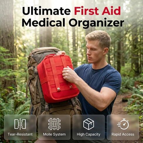 Oxford Cloth Medical Organizer Bag for Travel, Medical Bag Empty, Smart Modular Organization for Home, Travel, Camping, Car, Hiking & Outdoor Emergencies, Emergency Medical Kits in Kuwait