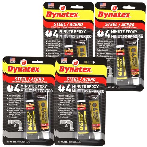 لاصق إيبوكسي فولاذي لمدة 4 دقائق من Dynatex بوزن 2 أونصة - مجموعة سريعة، علاج يشبه الفولاذ، روابط وإصلاحات البناء الخشبي المعدني، قابل للحفر والصنفرة (مفرد) in Kuwait