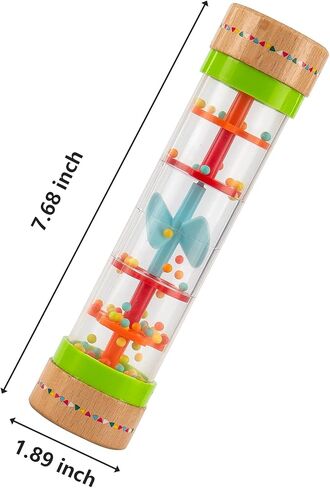 Musfunny Ocean Wave Bead Drum صوت البحر اللطيف وصانع المطر عصا المطر مطرز قطرات المطر صوت المطر شاكر الموسيقية وخشخشة آلة حسية in Kuwait